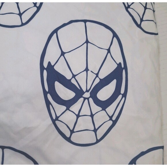 Spider-man Marvel Comics Full Flat Top Sheet Blue White MCU Avengers Mask Theme - Picture 2 of 3